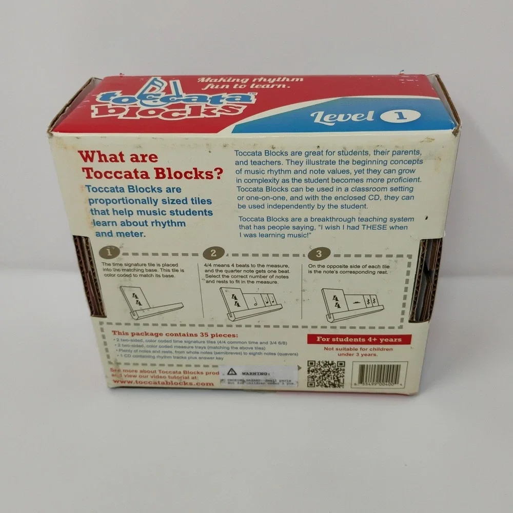 Toccata Blocks Rhythm Music Meter Learning Tiles Level One with CD - See Notes
